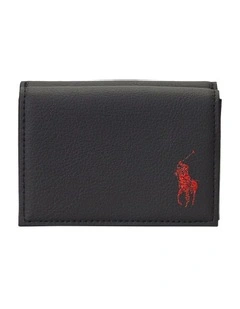 Vegan Leather Trifold Wallet in Black