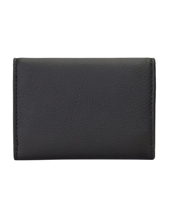 Vegan Leather Trifold Wallet in Black image 2