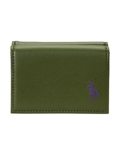 Vegan Leather Trifold Wallet in Green