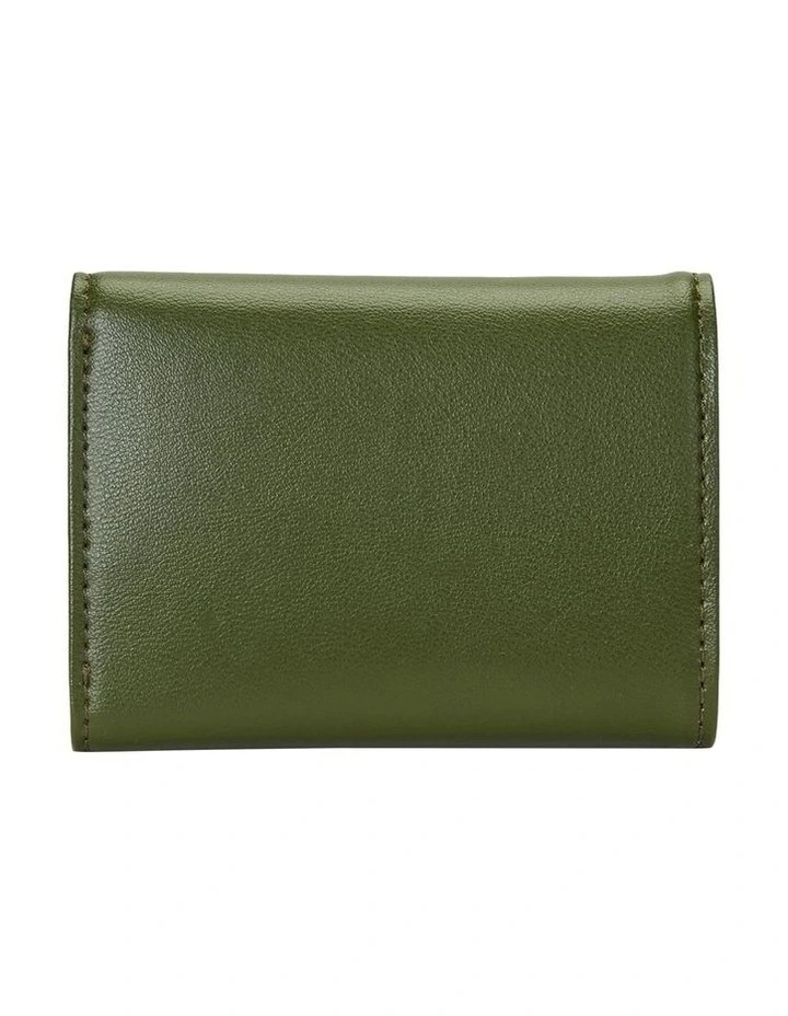 Vegan Leather Trifold Wallet in Green image 2