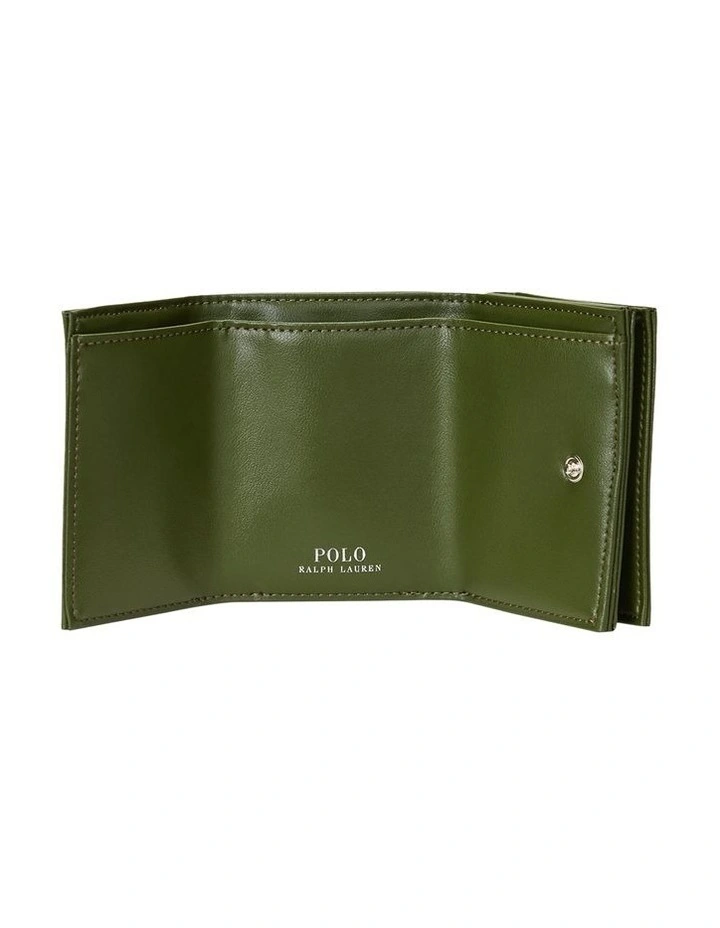 Vegan Leather Trifold Wallet in Green image 3