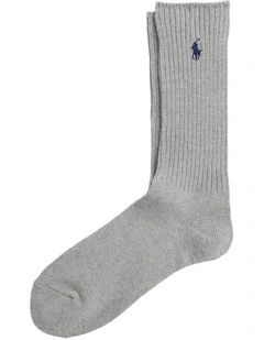 Cotton-Blend Crew Socks in Grey