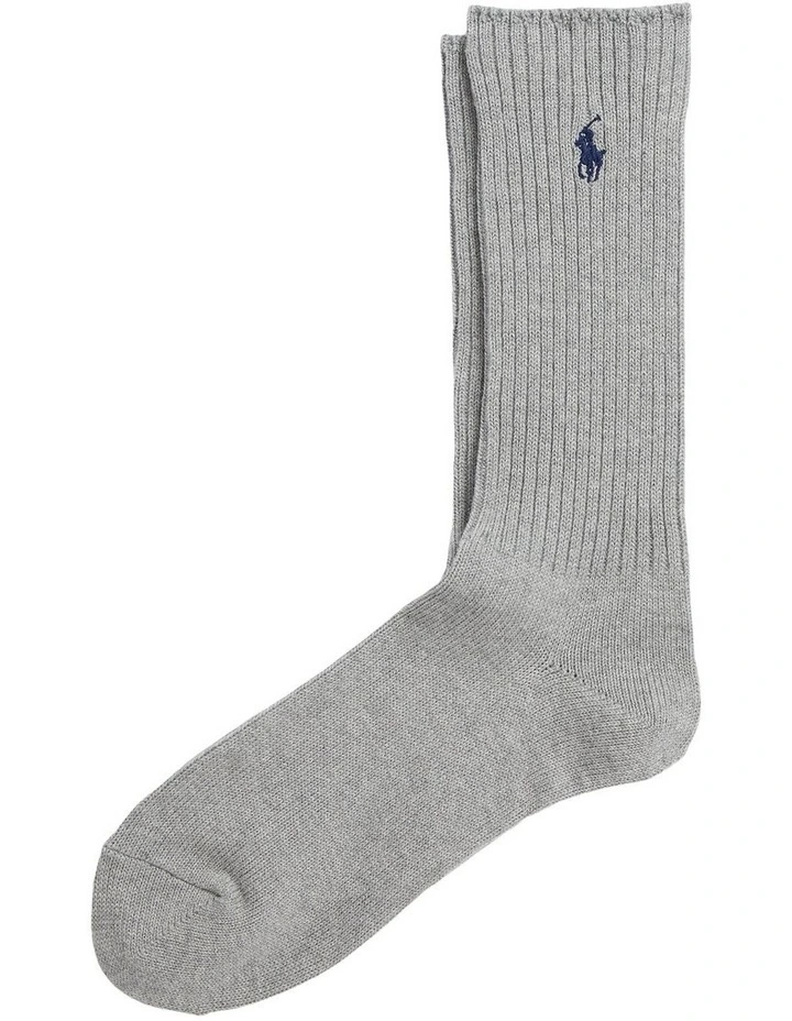 Cotton-Blend Crew Socks in Grey image 1