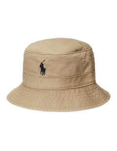 Cotton Chino Bucket Hat in Beige