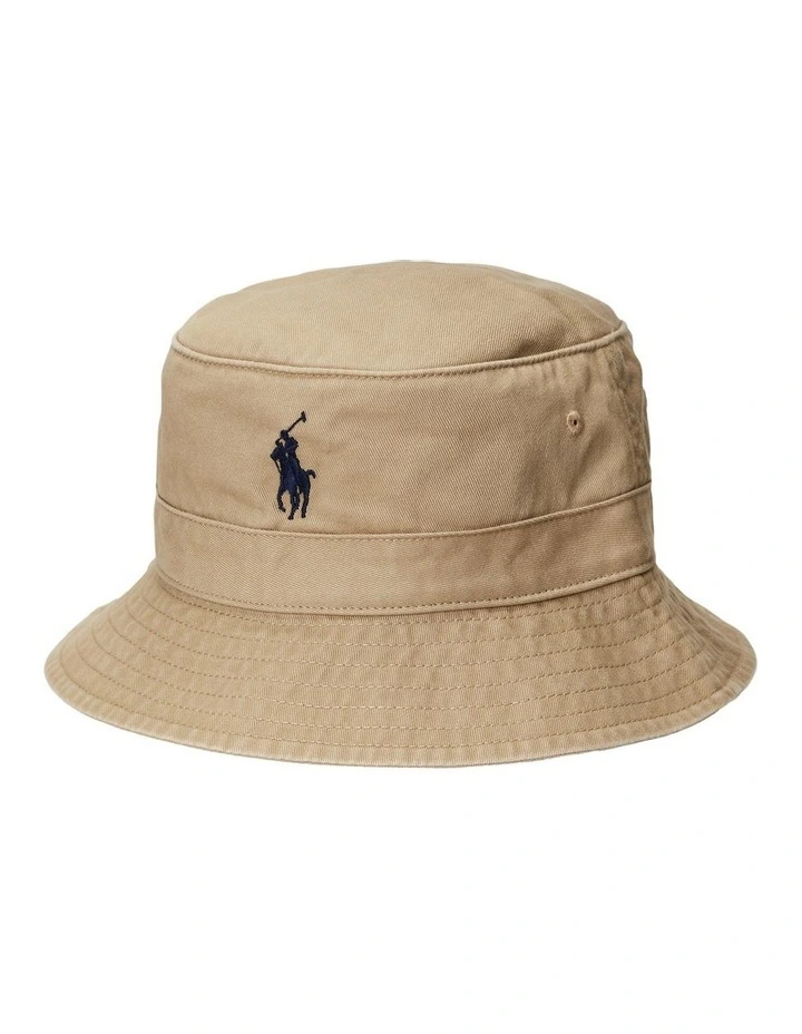 Cotton Chino Bucket Hat in Beige image 1
