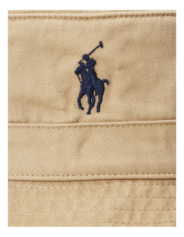 Cotton Chino Bucket Hat in Beige image 3