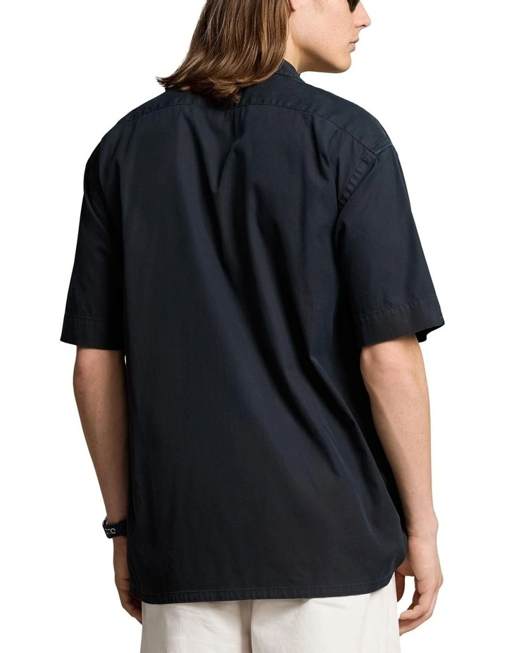Big Fit Polo Sport Chino Camp Shirt in Black image 2