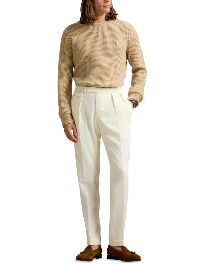 Waffle-Knit Wool-Alpaca Sweater in Brown image 3