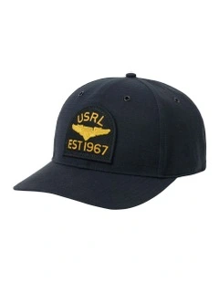 Garment-Dyed Ripstop Ball Cap in Black