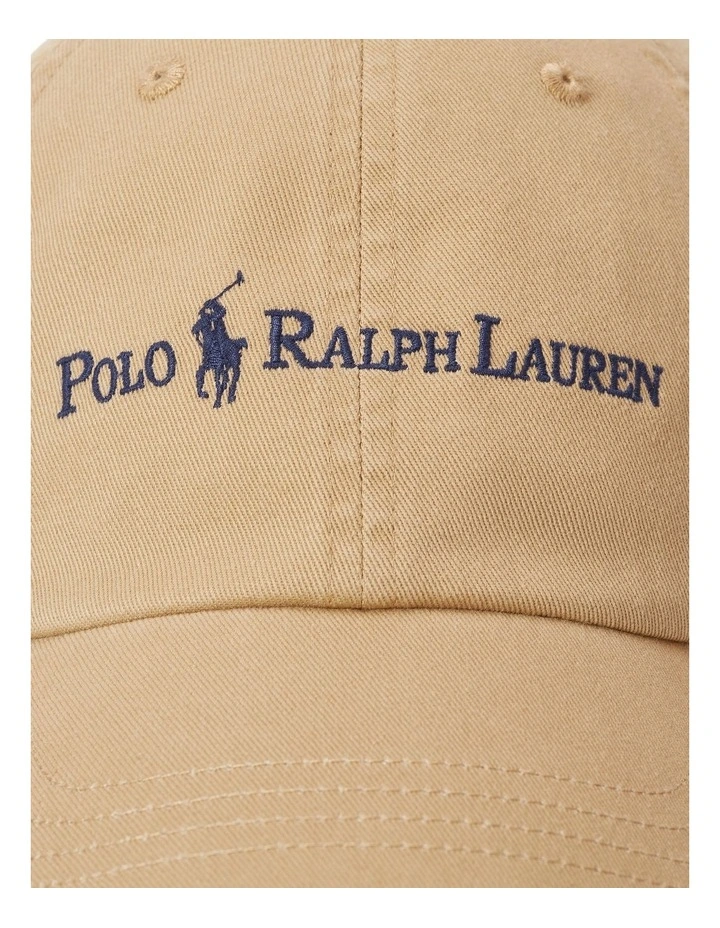 Cotton Twill Ball Cap in Beige image 3