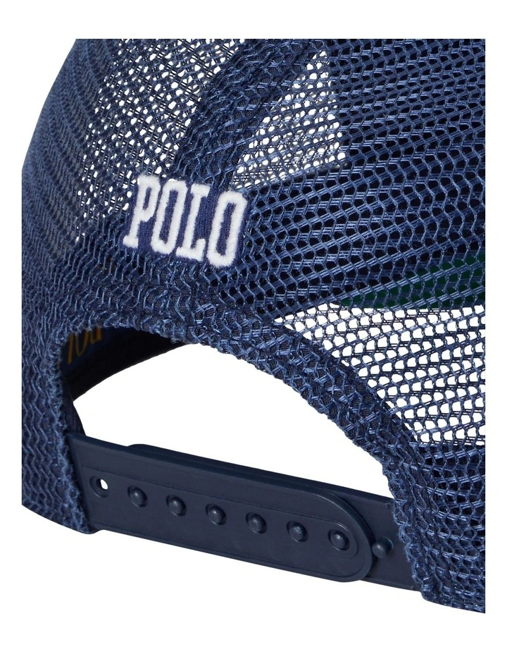 Cotton Twill Trucker Cap in Navy image 3