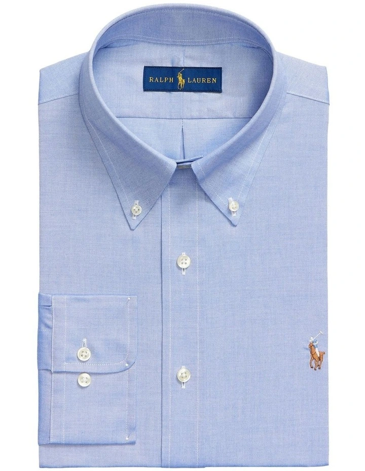 Custom Fit Oxford Shirt in Blue image 4