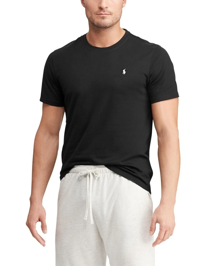 Cotton Crewneck Tee in Black image 1