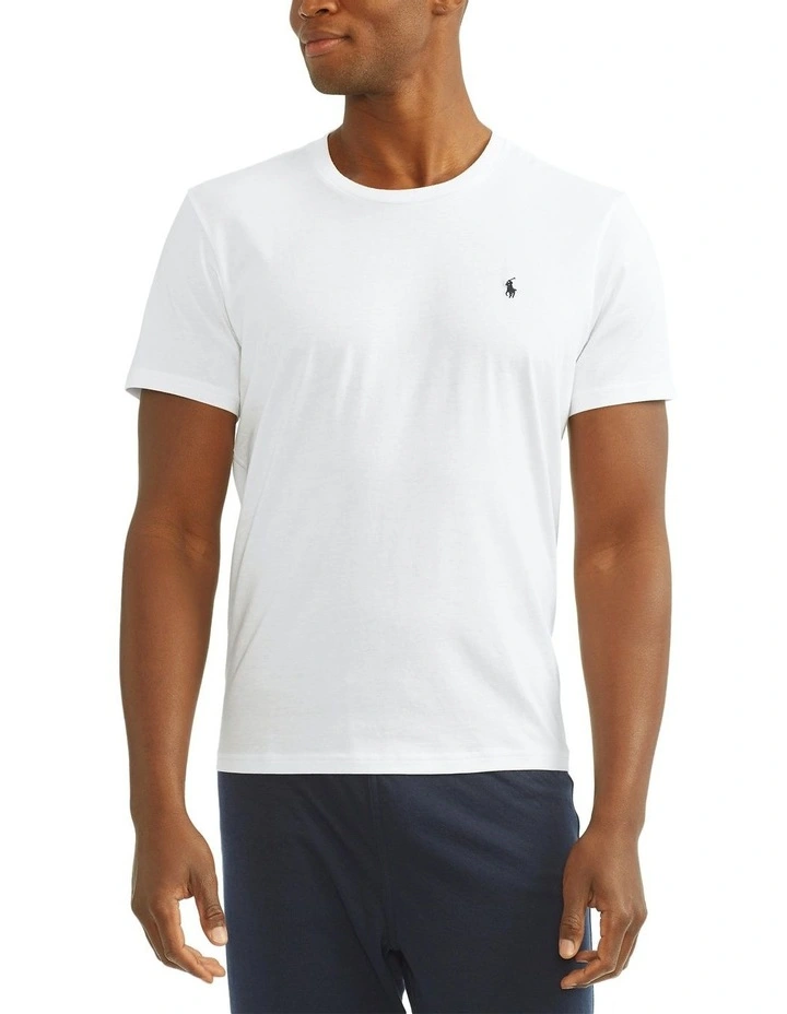 Cotton Crewneck Tee in White image 1
