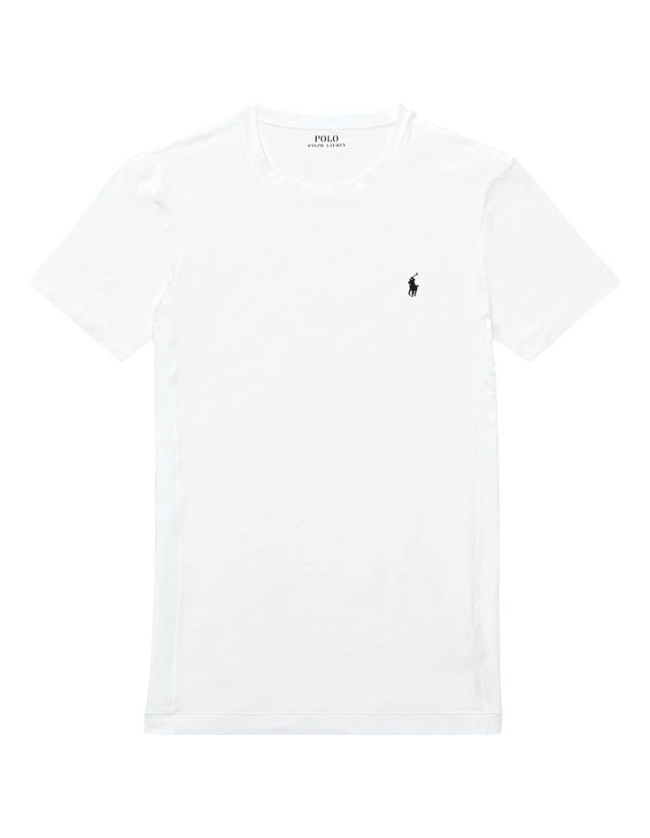 Cotton Crewneck Tee in White image 3