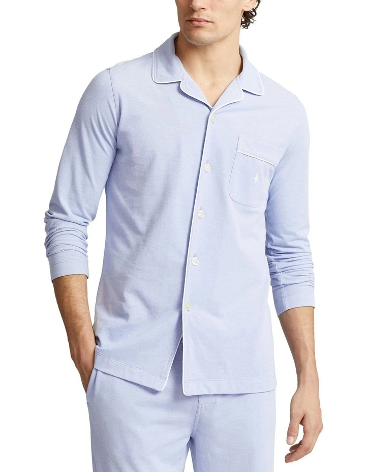 Cotton Mesh Pajama Set in Blue image 1