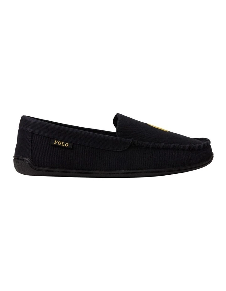 Brenan Washed Twill Loafers in Black image 1