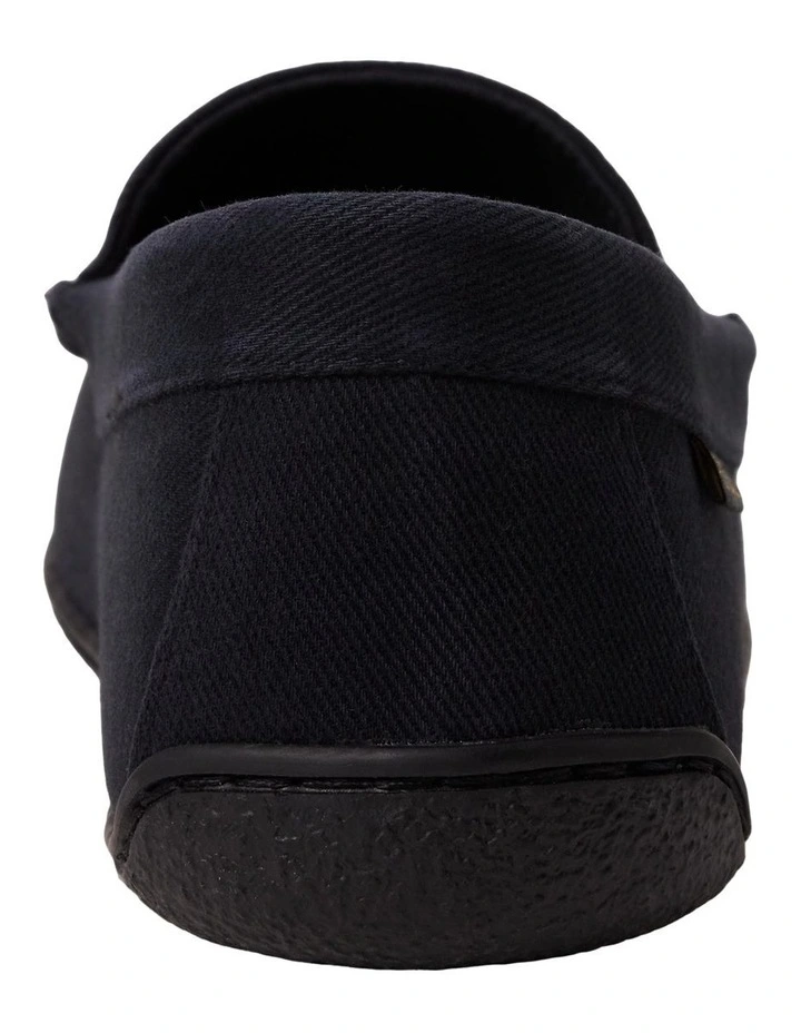 Brenan Washed Twill Loafers in Black image 3