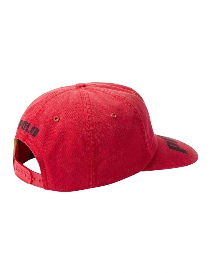 Logo Patch Twill Ball Cap in Red image 2