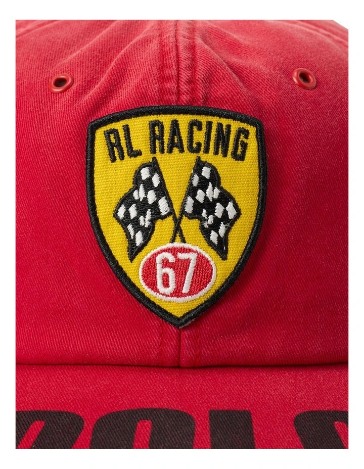 Logo Patch Twill Ball Cap in Red image 3
