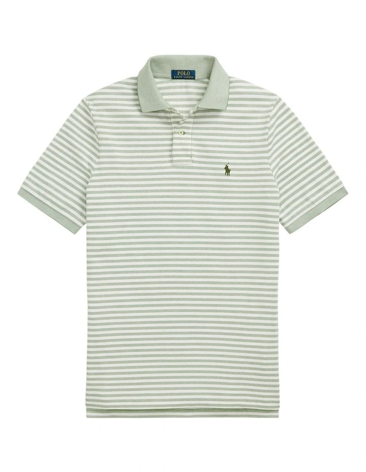 Custom Slim Fit Striped Mesh Polo Shirt in Multi image 4