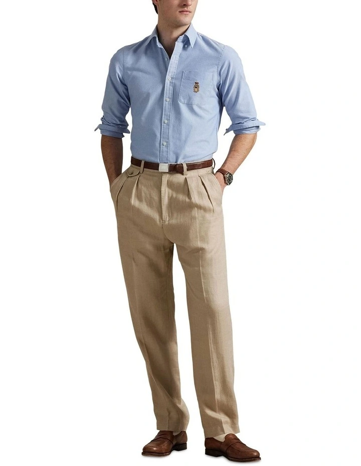 Classic Fit Polo Bear Oxford Shirt in Blue image 3