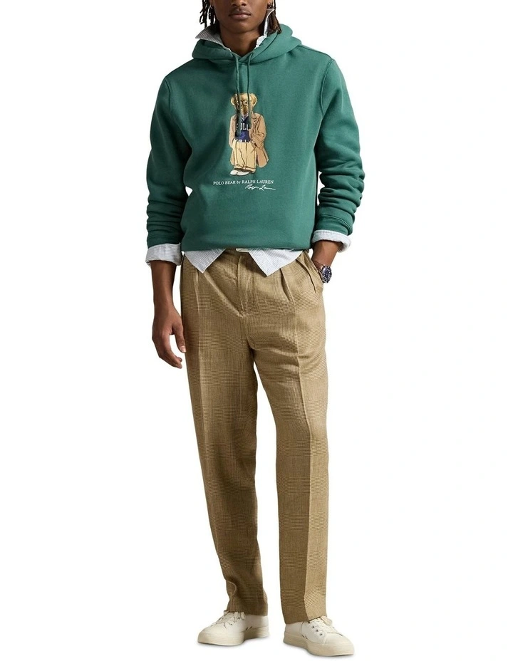Polo Bear Fleece Hoodie in Green image 3