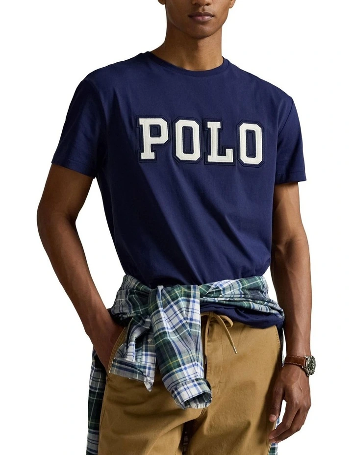 Classic Fit Logo Jersey T-shirt in Blue image 1