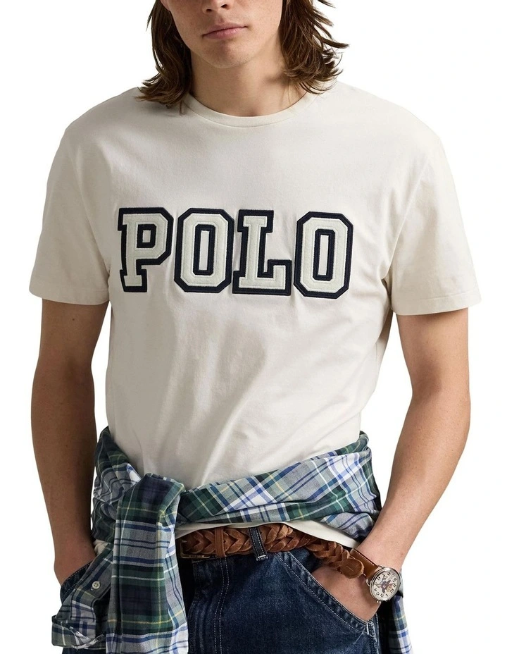 Classic Fit Logo Jersey T-shirt in White image 1