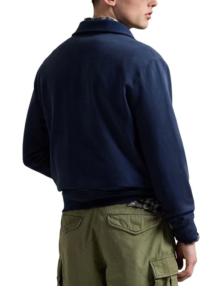 Fleece Graphic Quarter-Zip Sweatshirt in Blue image 2