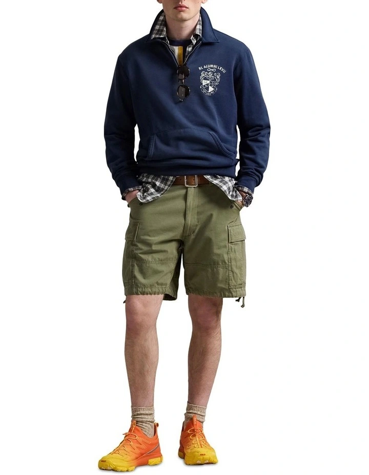 Fleece Graphic Quarter-Zip Sweatshirt in Blue image 3