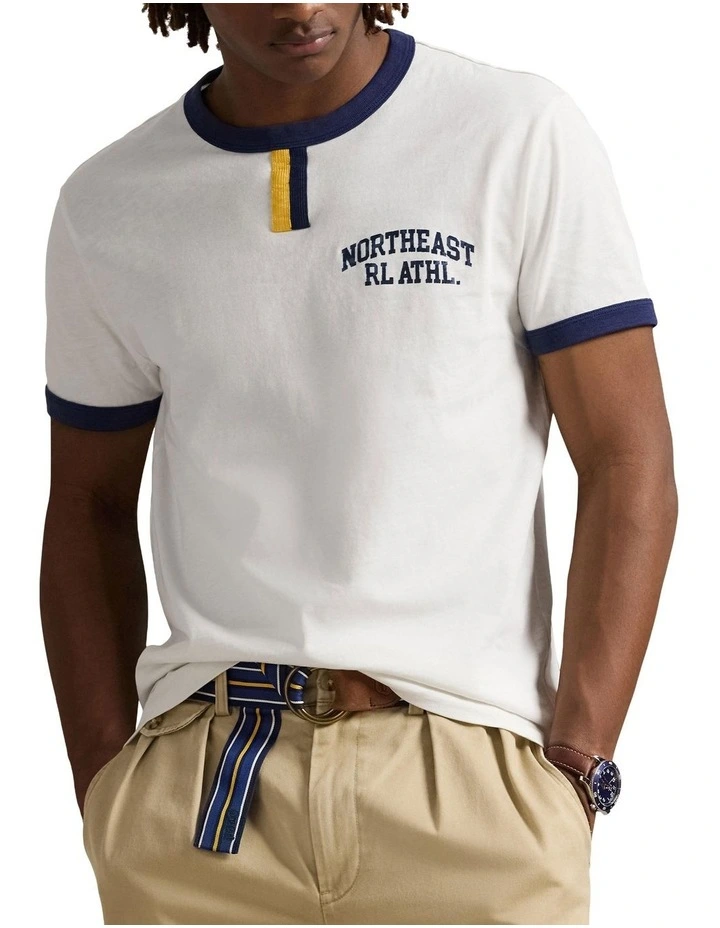 Standard Fit Slub Jersey Graphic T-shirt in White image 1