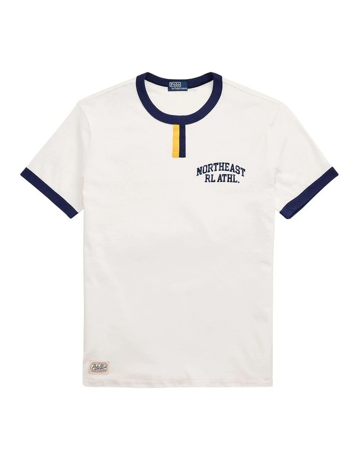 Standard Fit Slub Jersey Graphic T-shirt in White image 4