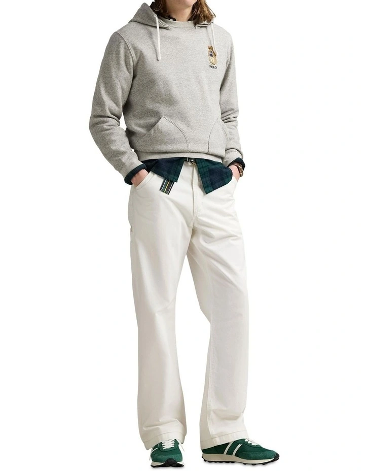 Polo Bear Fleece Hoodie in Grey image 3