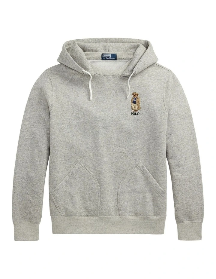 Polo Bear Fleece Hoodie in Grey image 4