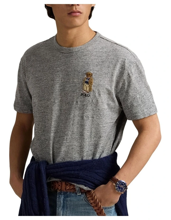 Classic Polo Bear Slub Jersey T-shirt in Grey image 1