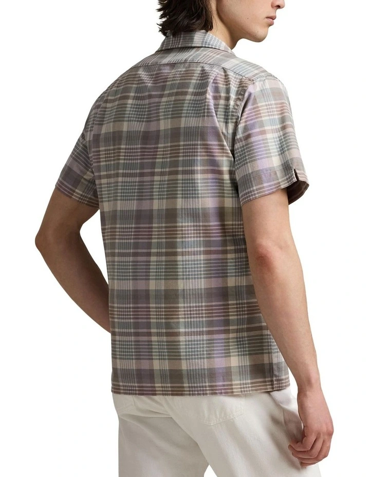 Classic Fit Plaid Oxford Camp Shirt in Multi image 2