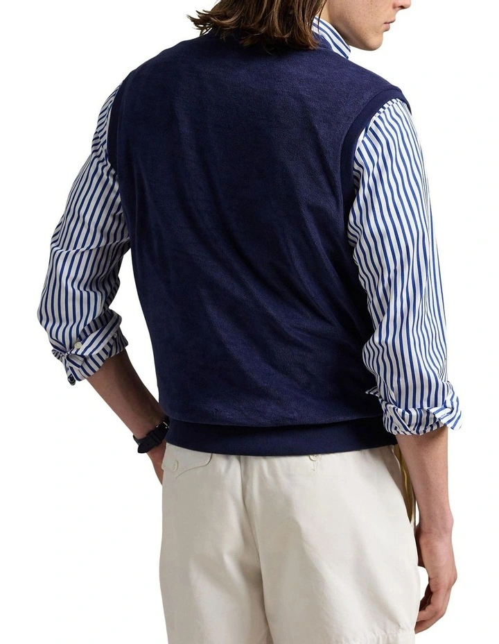 Embroidered Terry Vest in Blue image 2