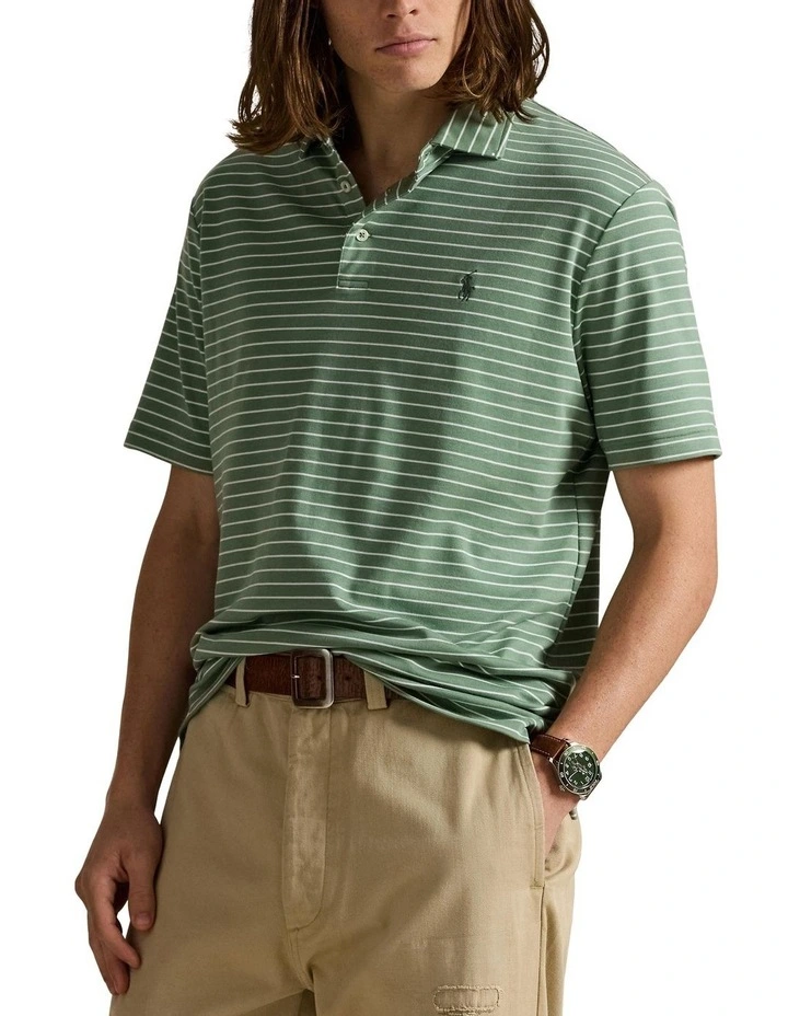 Custom Slim Fit Striped Soft Cotton Polo Shirt in Multi image 1