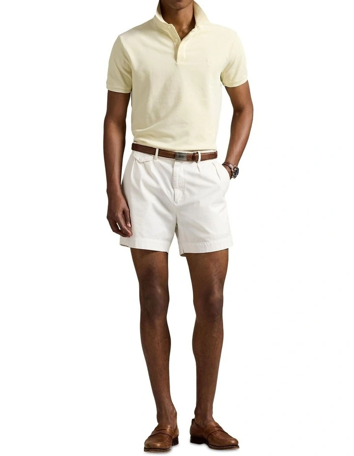 Custom Slim Fit Stretch Oxford Mesh Polo Shirt in Yellow image 3