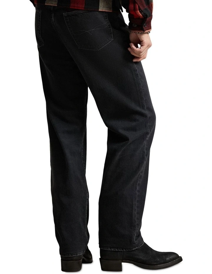 Heritage Straight Jeans in Black image 2