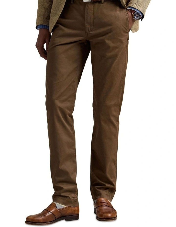 Bedford Stretch Straight Fit Chino Pant in Brown image 1