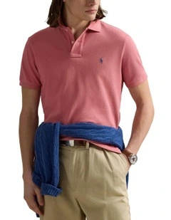 The Iconic Mesh Polo Shirt in Red