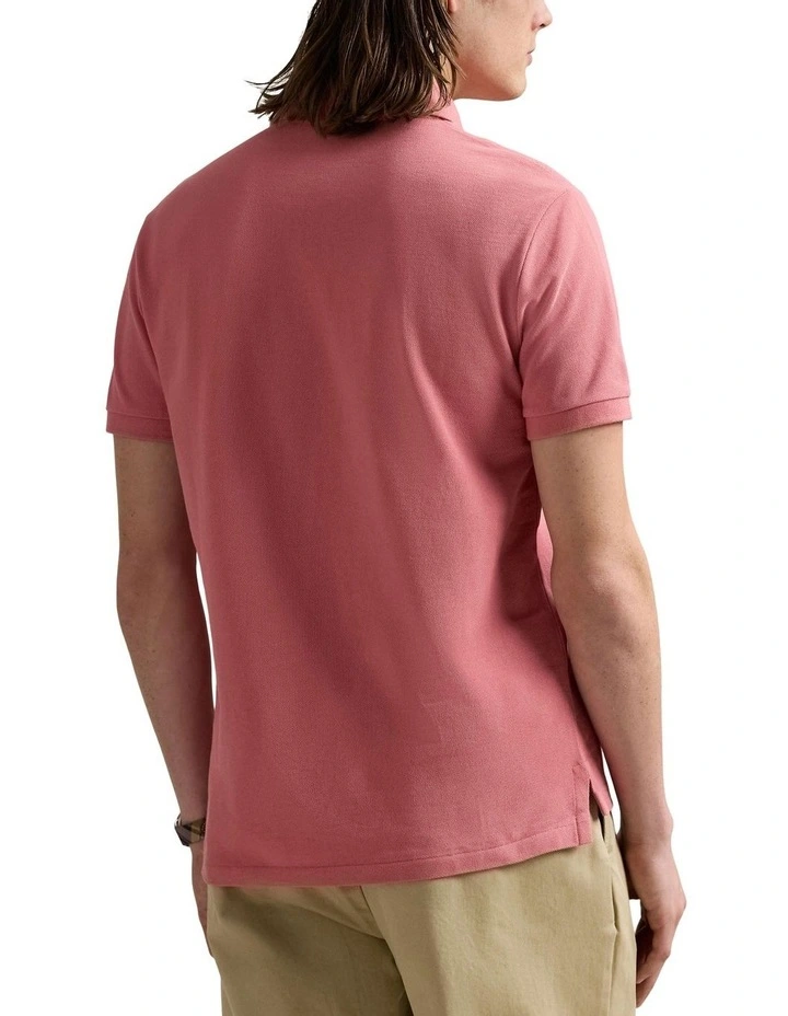 The Iconic Mesh Polo Shirt in Red image 2