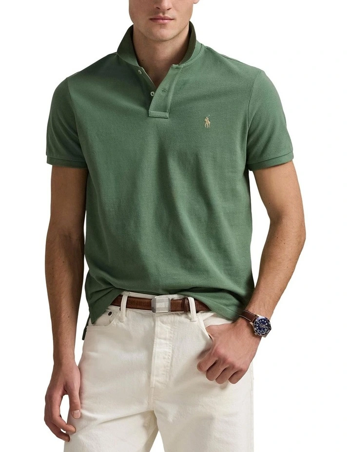 The Iconic Mesh Polo Shirt in Green image 1