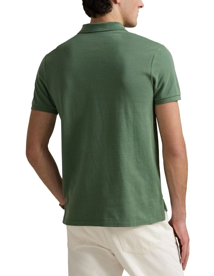 The Iconic Mesh Polo Shirt in Green image 2