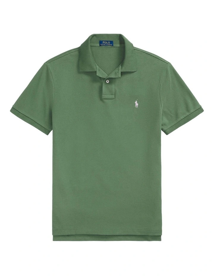 The Iconic Mesh Polo Shirt in Green image 4
