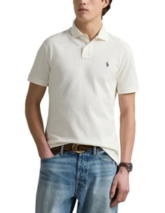 The Iconic Mesh Polo Shirt in Cream