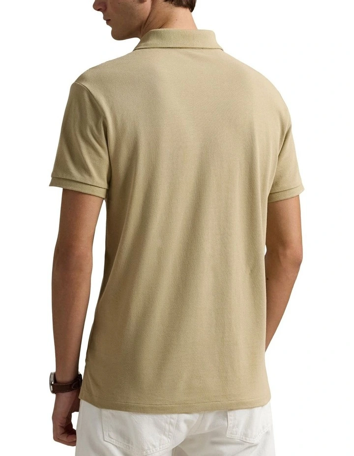 The Iconic Mesh Polo Shirt in Beige image 2