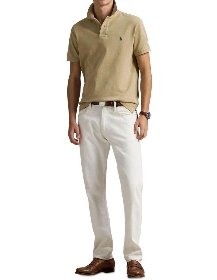 The Iconic Mesh Polo Shirt in Beige image 3